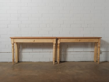 Pair Of English Country Pine Consoles
