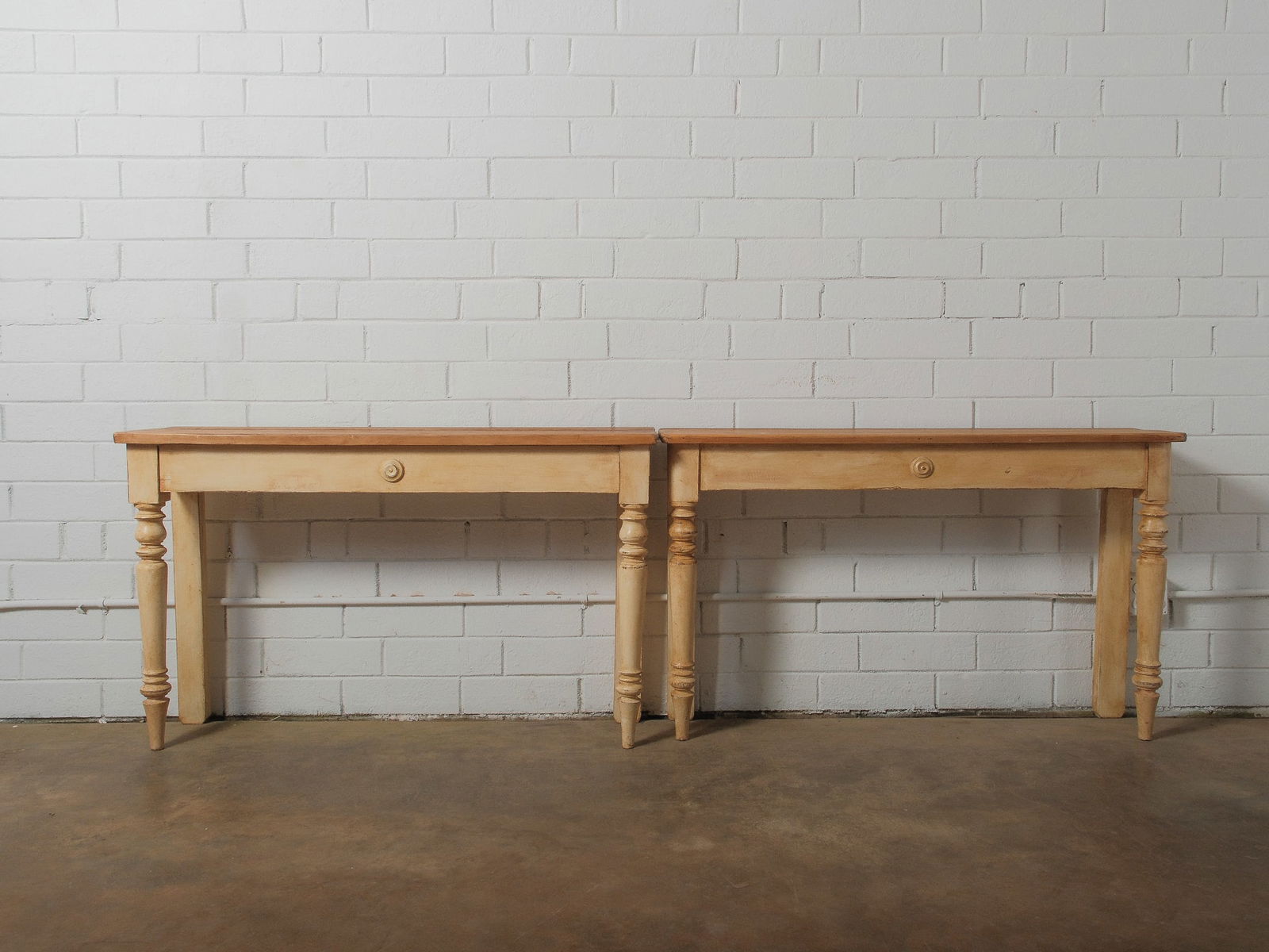 Pair Of English Country Pine Consoles (1 of 6)