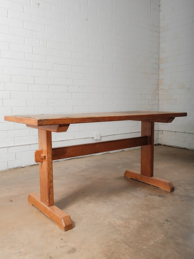 Wood Trestle Base Table - 2