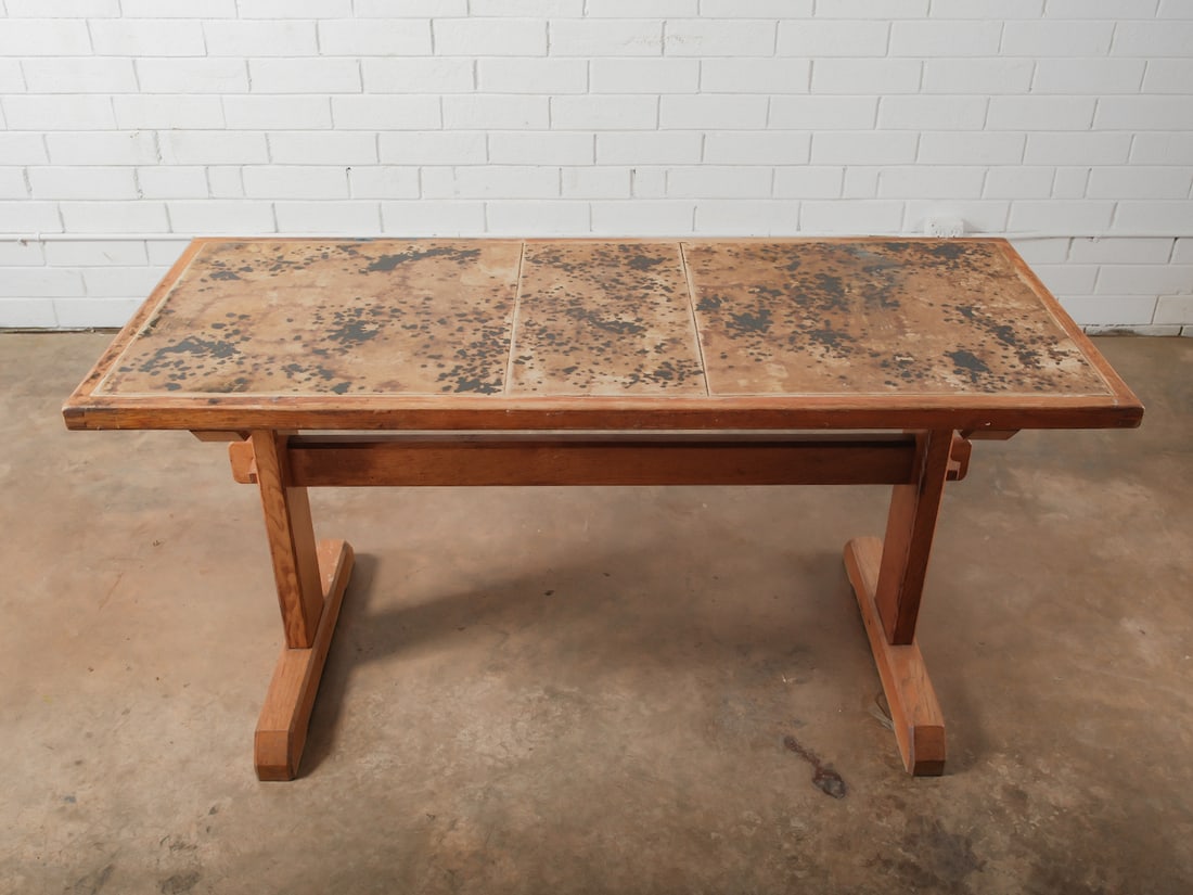 Wood Trestle Base Table - 3