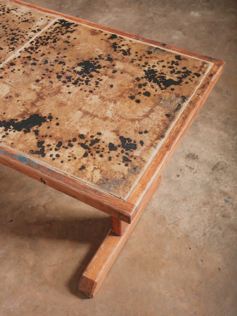 Wood Trestle Base Table - 7