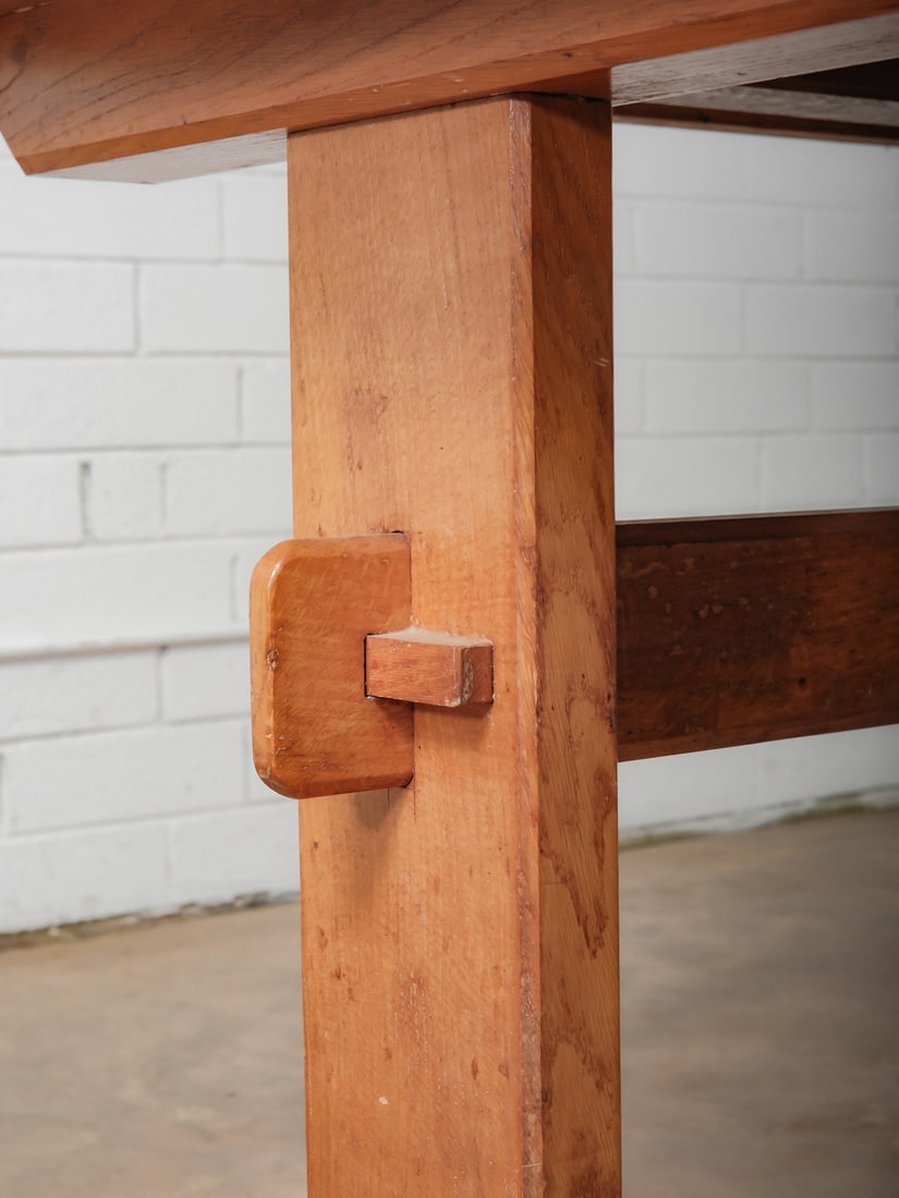 Wood Trestle Base Table - 8