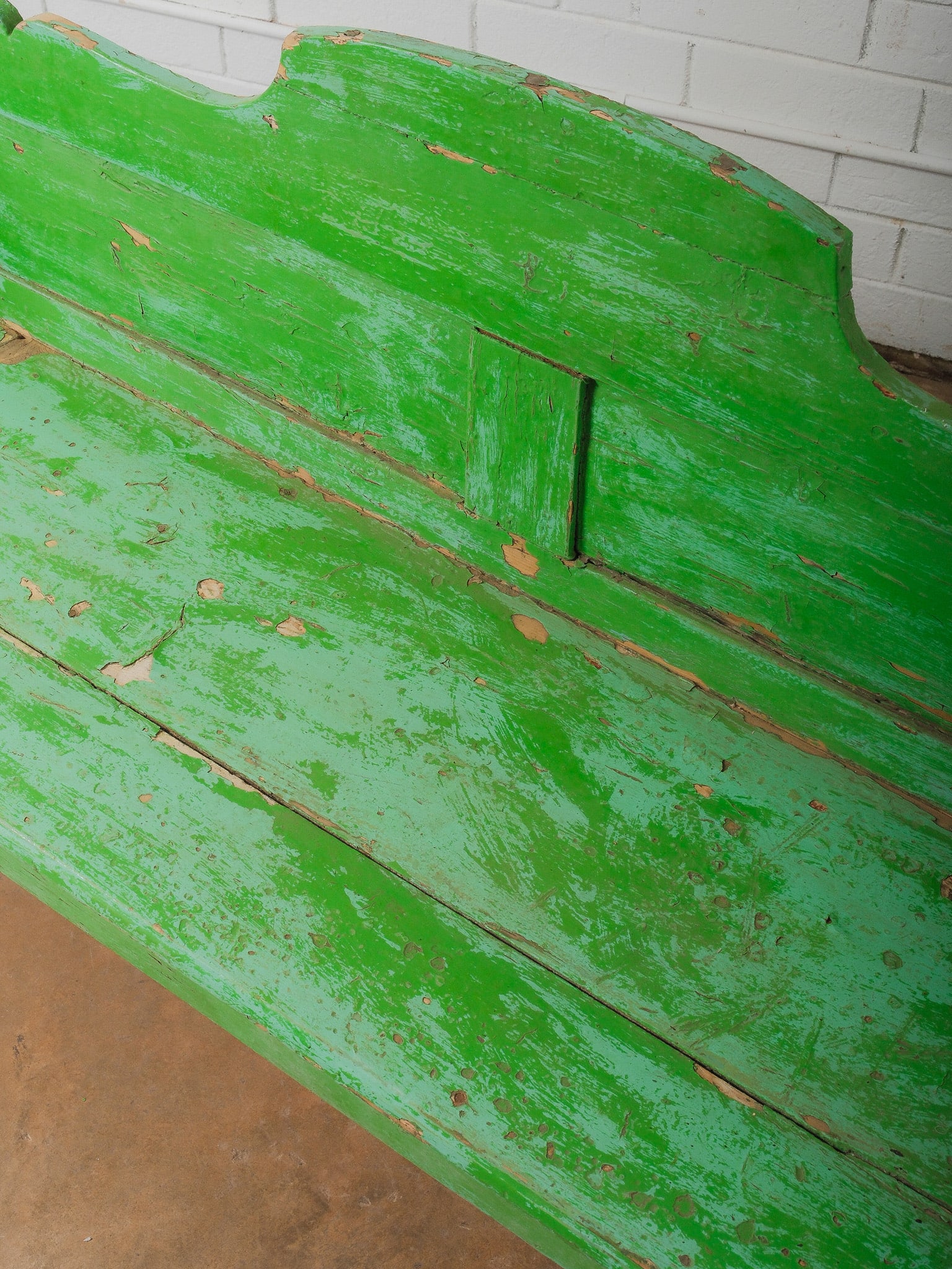 Rustic Painted Wooden Bench - 2