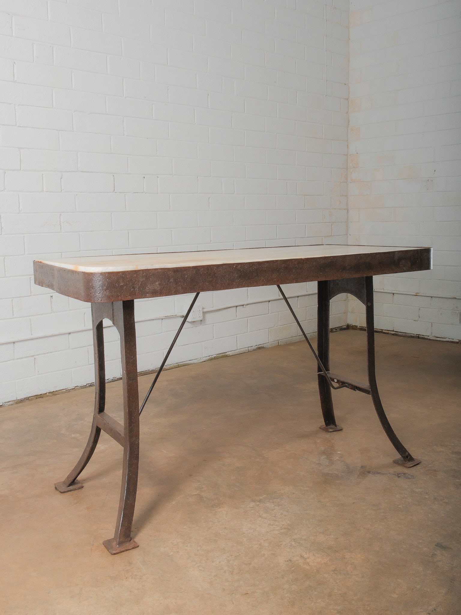 Industrial Marble-Top Work Table - 2