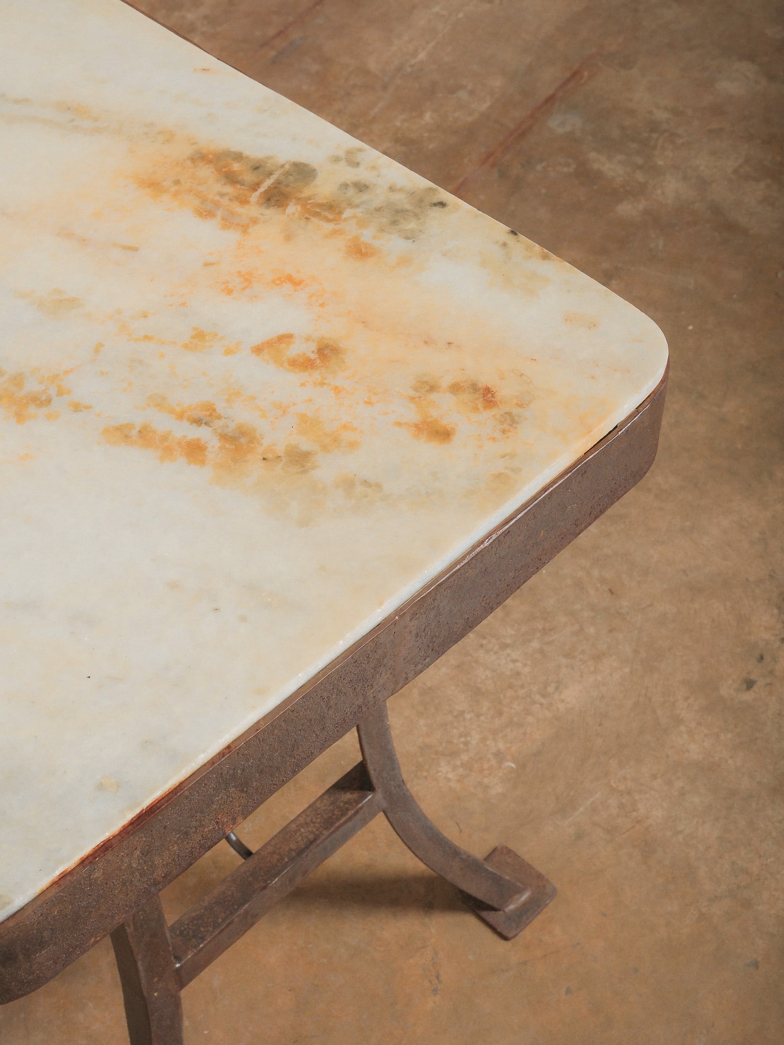 Industrial Marble-Top Work Table - 3