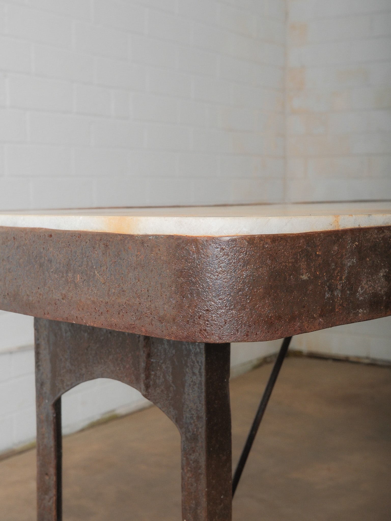 Industrial Marble-Top Work Table - 5