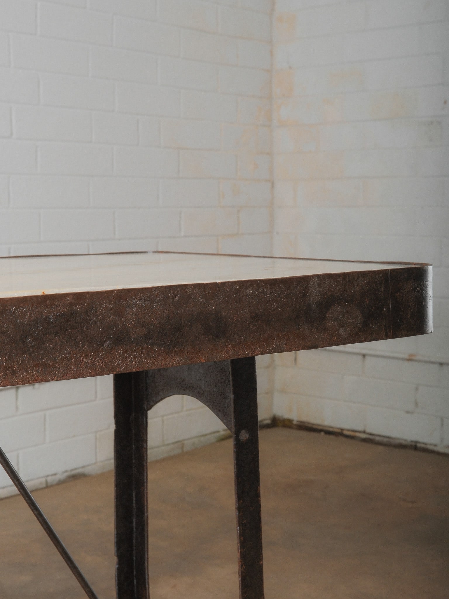 Industrial Marble-Top Work Table - 6