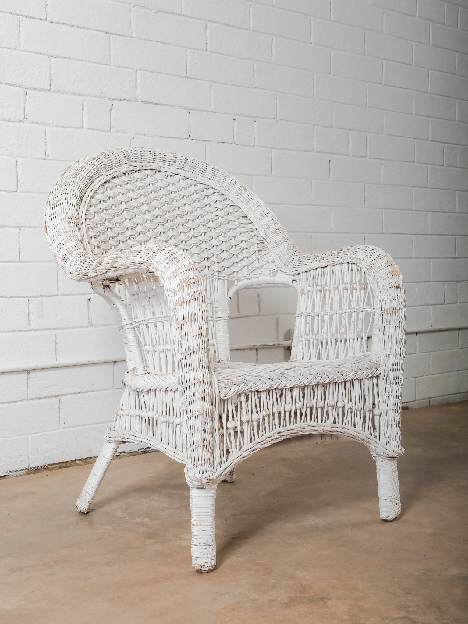 White Wicker Chair - 4