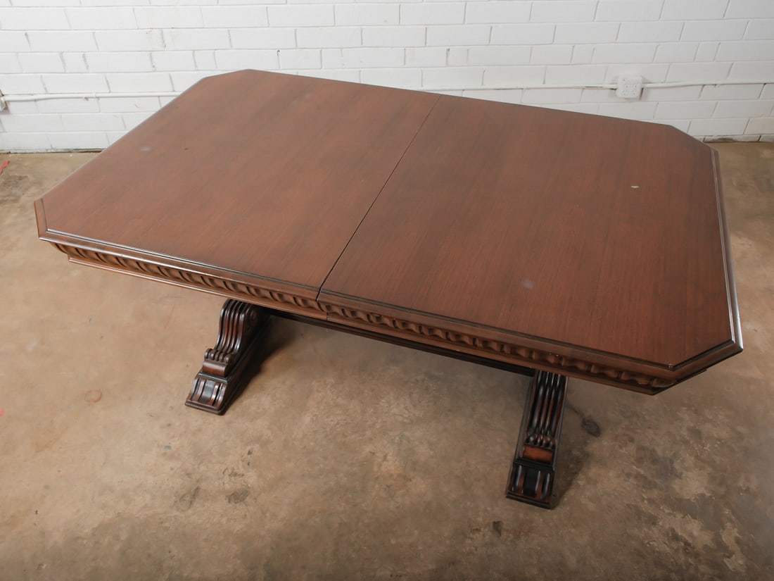 Carved Trestle-Base Dining or Library Table - 6