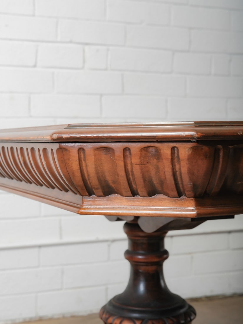 Carved Trestle-Base Dining or Library Table - 8