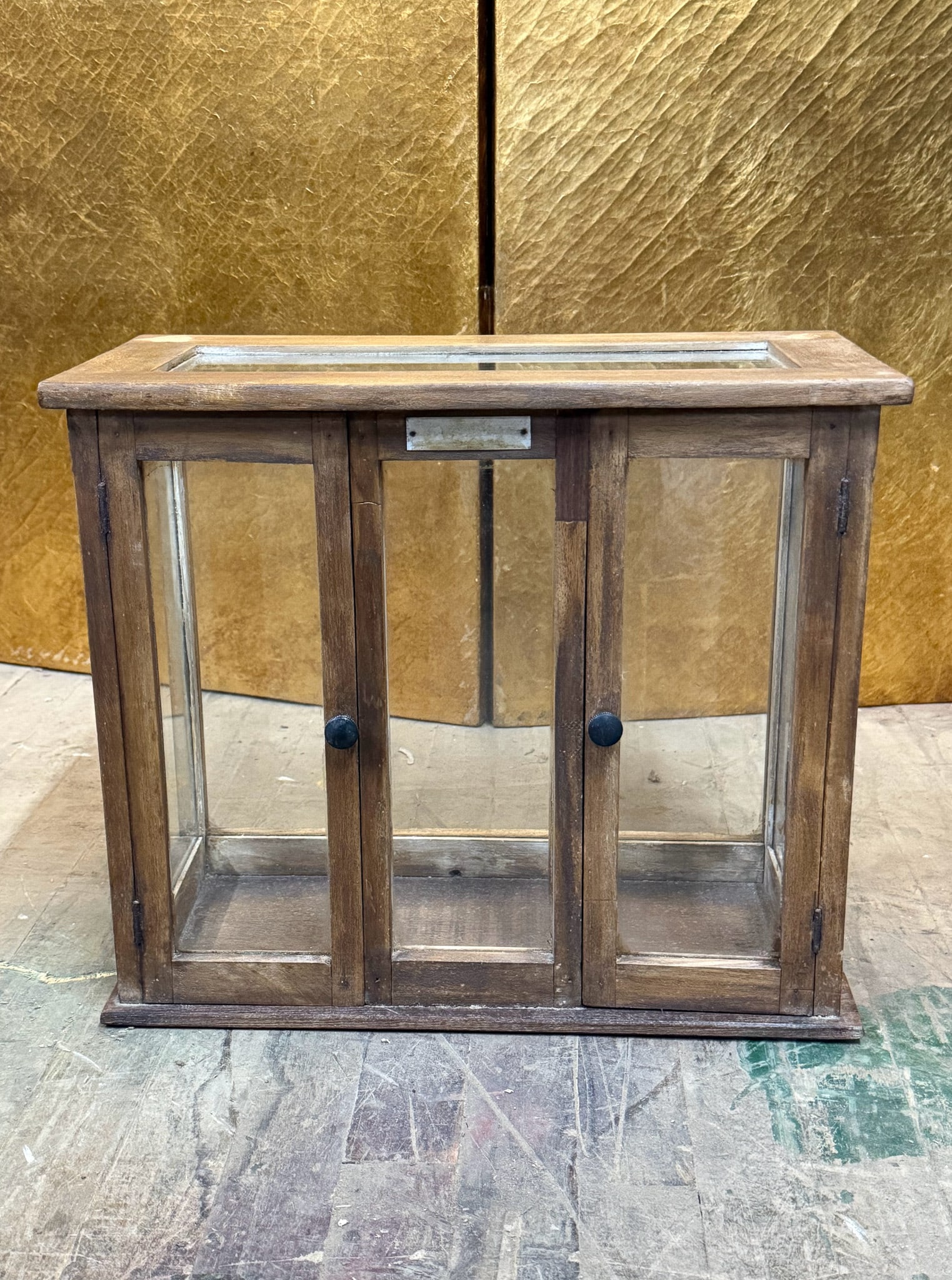 Small Wood and Glass Display Cabinet (1 of 6)