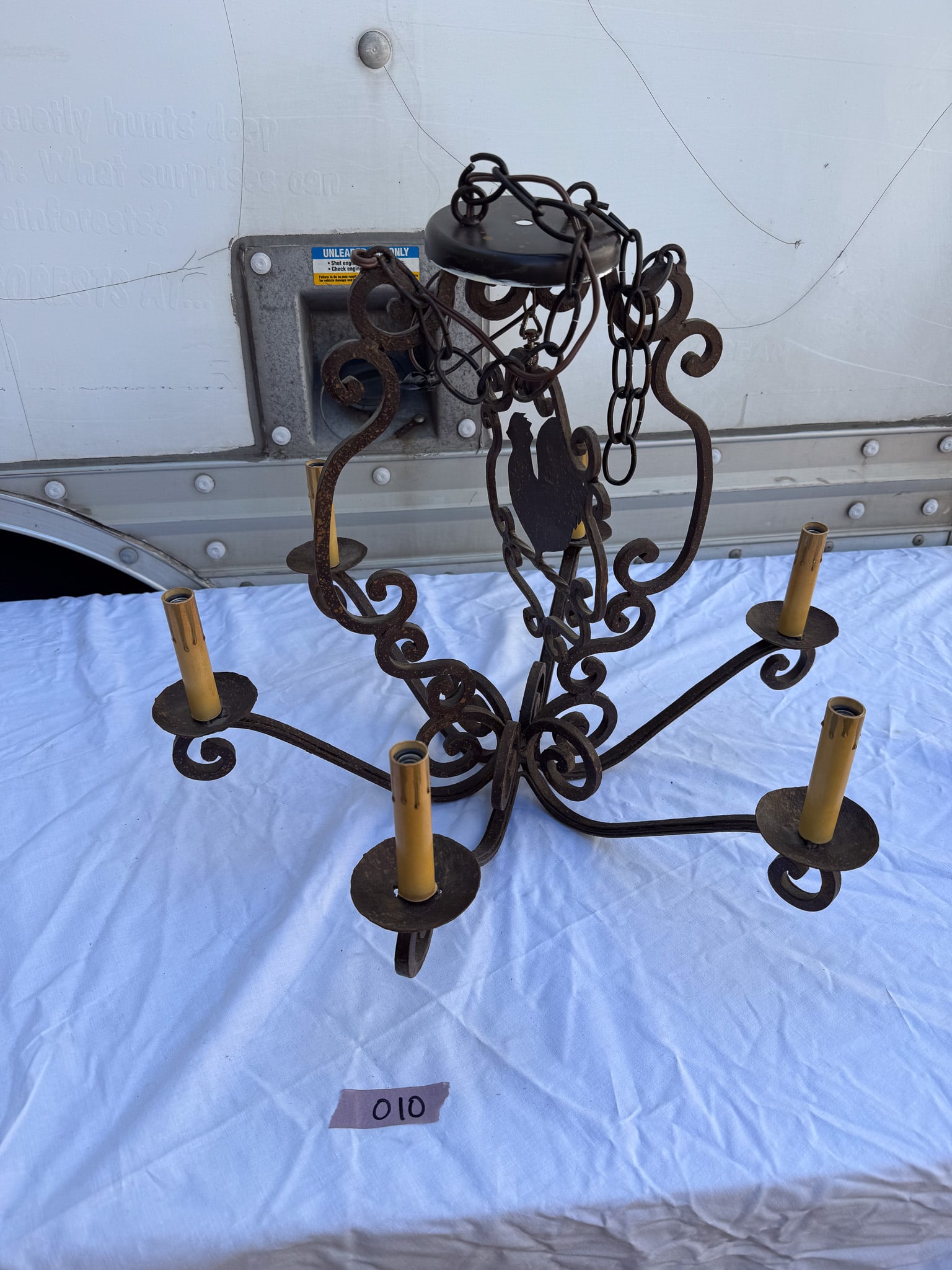 Farmhouse Wrought Iron Chicken Chandelier (1 of 2)