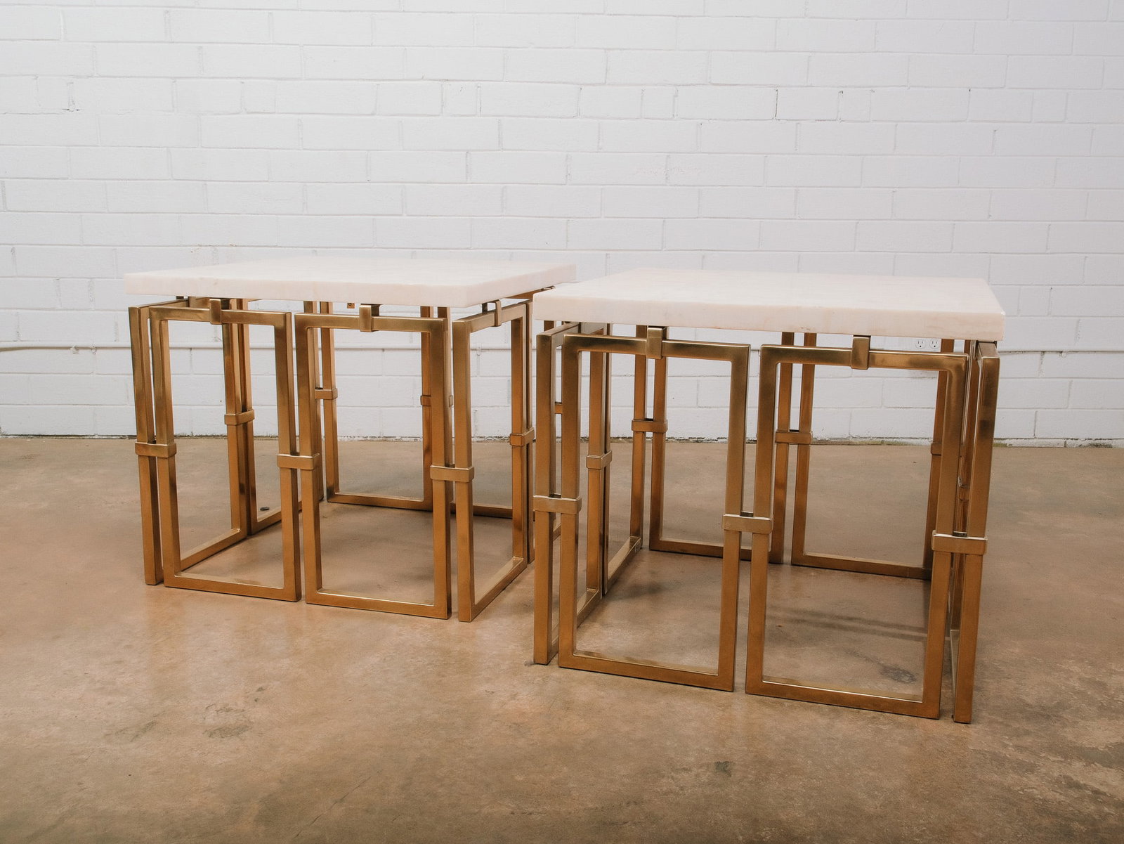 Pair of Modern Marble Top Side Tables (1 of 9)