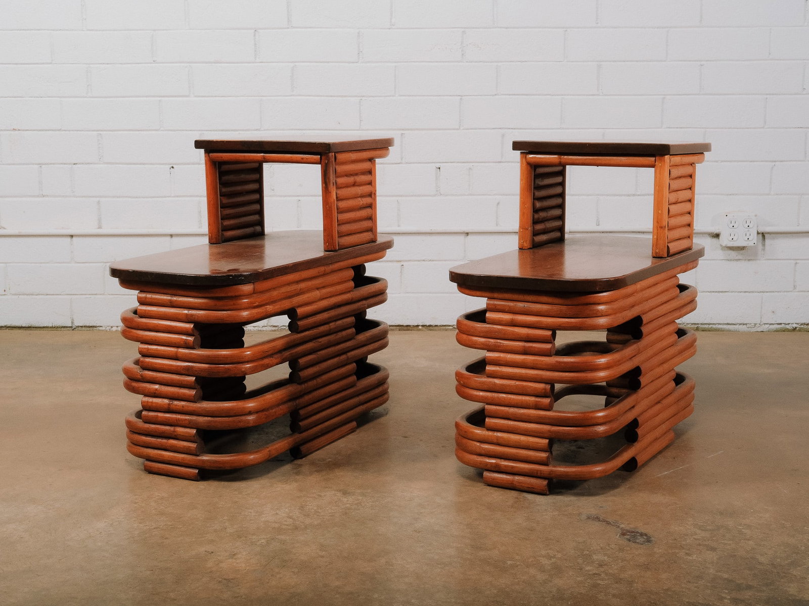 Pair of Bamboo Side Tables (1 of 14)