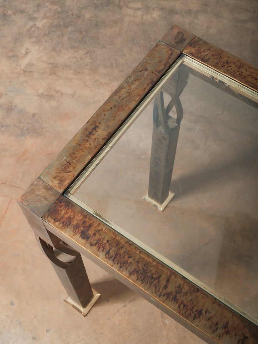 Modern Brass & Glass Console Table - 3