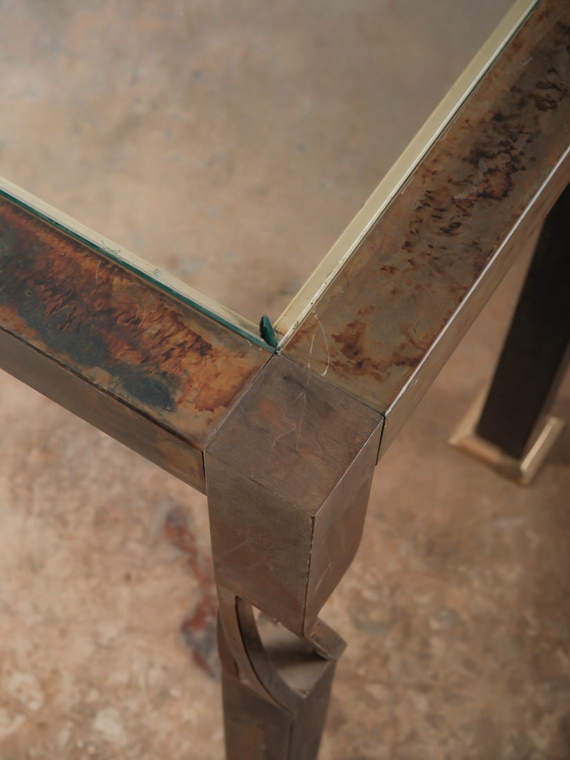 Modern Brass & Glass Console Table - 4