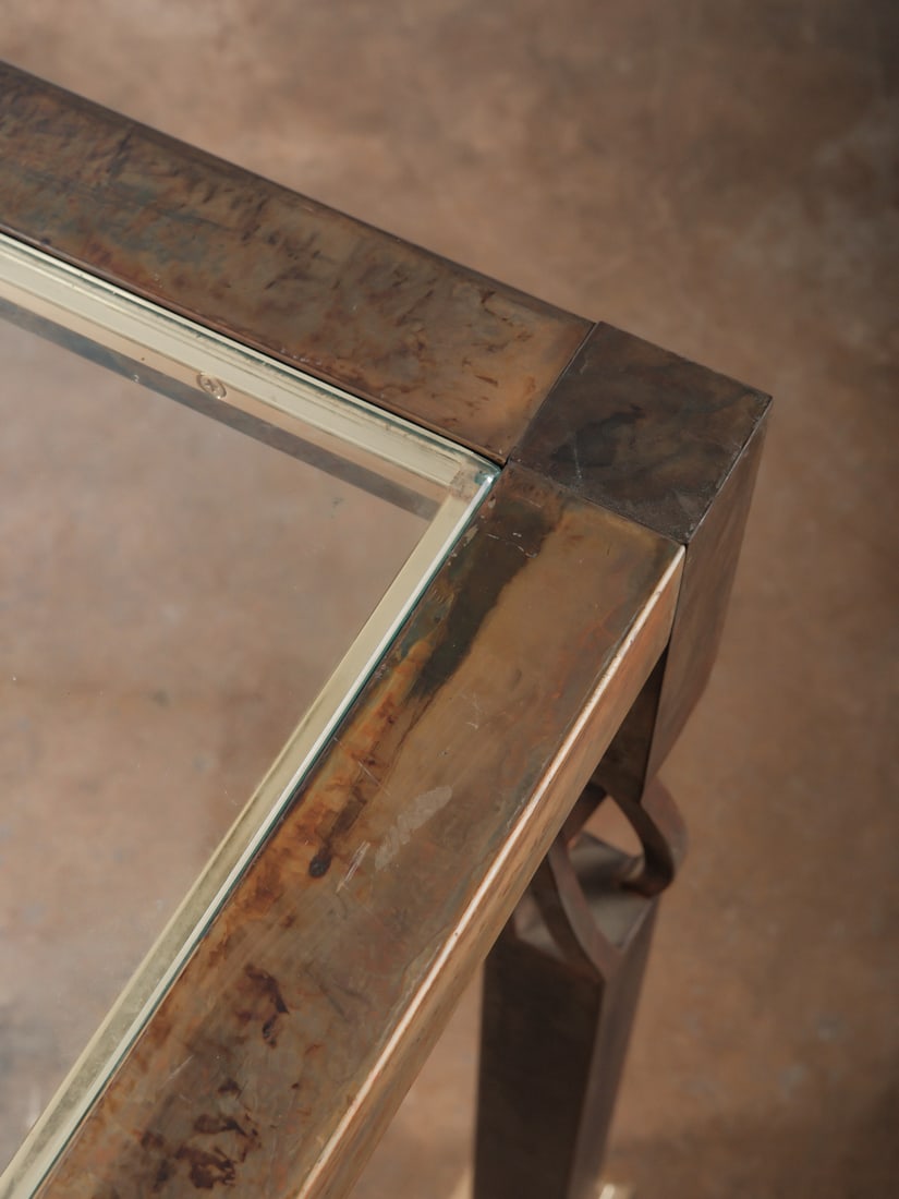 Modern Brass & Glass Console Table - 5