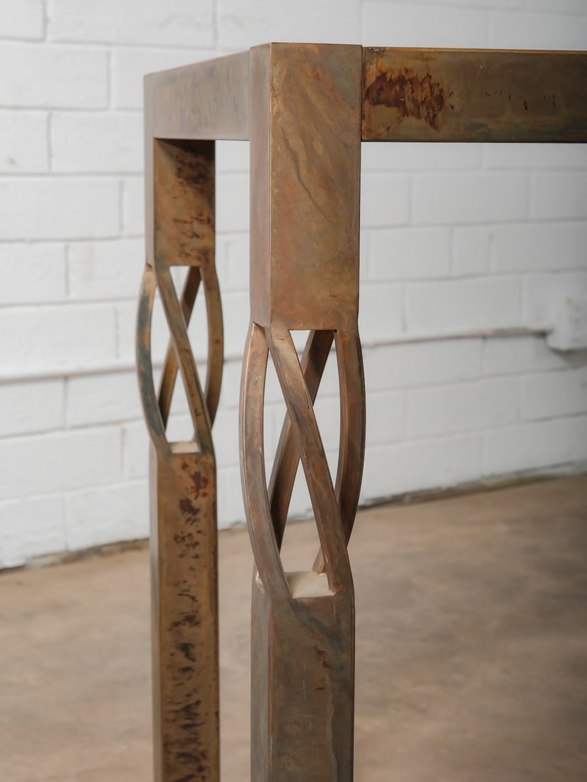 Modern Brass & Glass Console Table - 6
