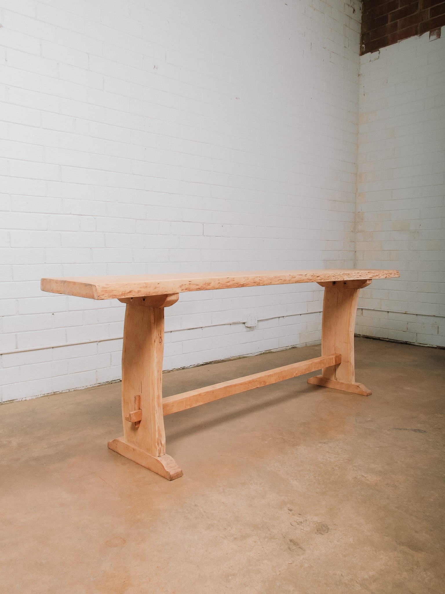 Live Edge Console Table with Trestle Base - 2