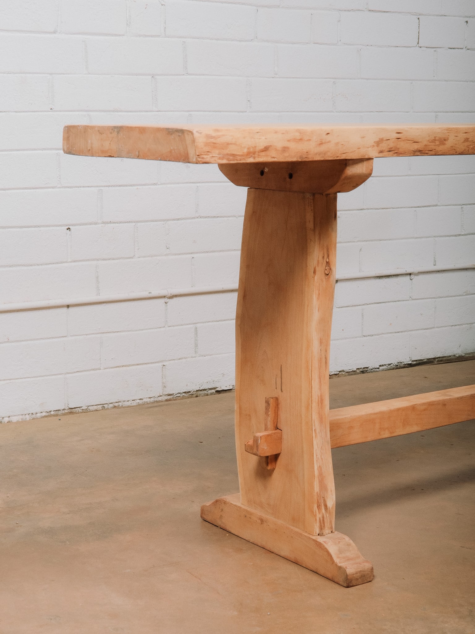 Live Edge Console Table with Trestle Base - 3
