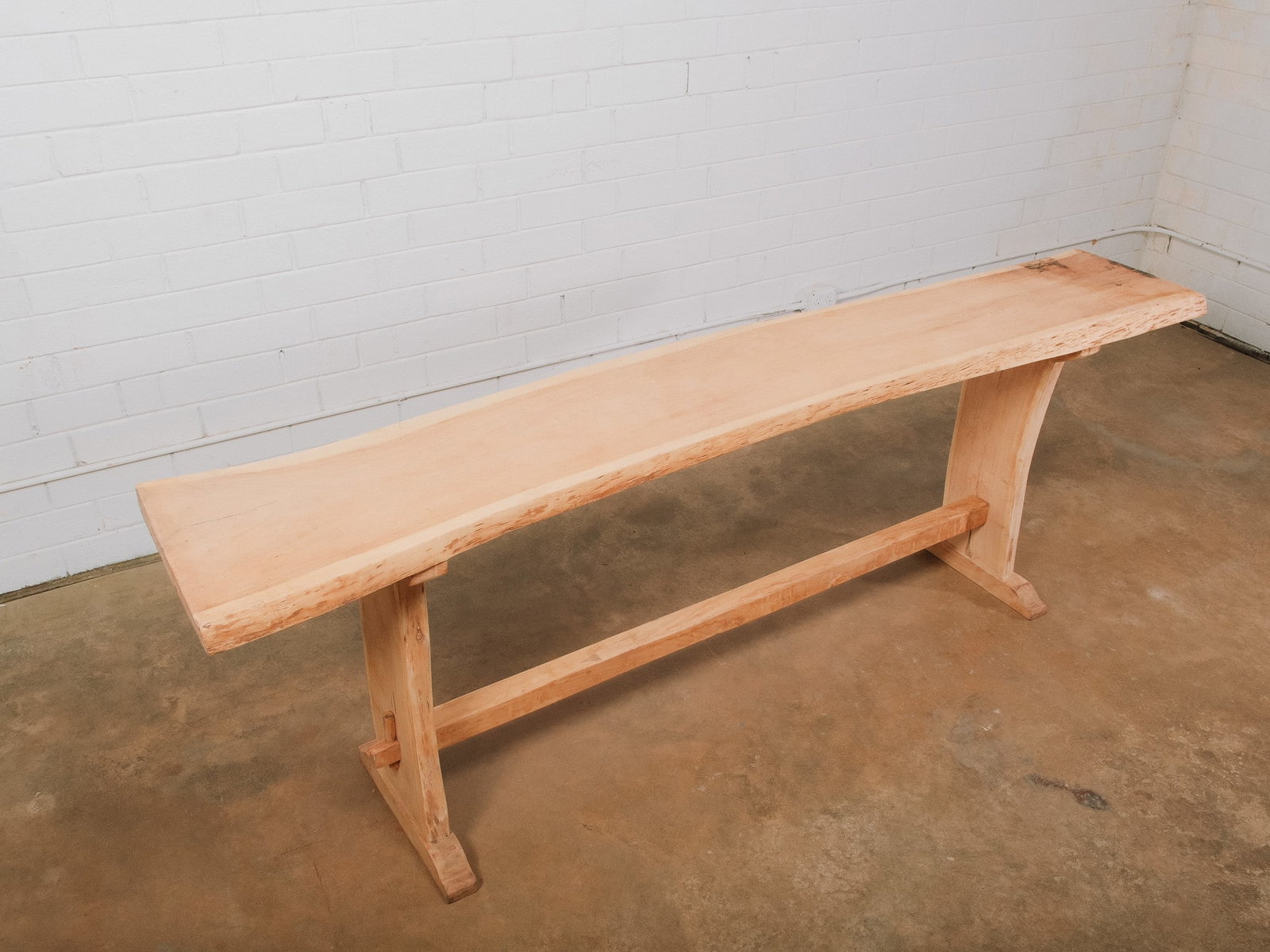 Live Edge Console Table with Trestle Base - 4