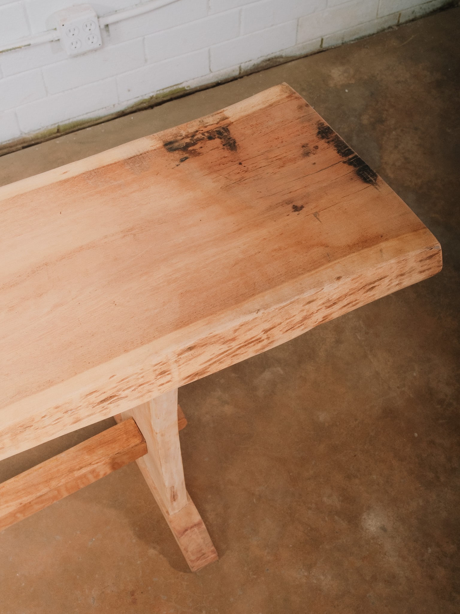 Live Edge Console Table with Trestle Base - 6