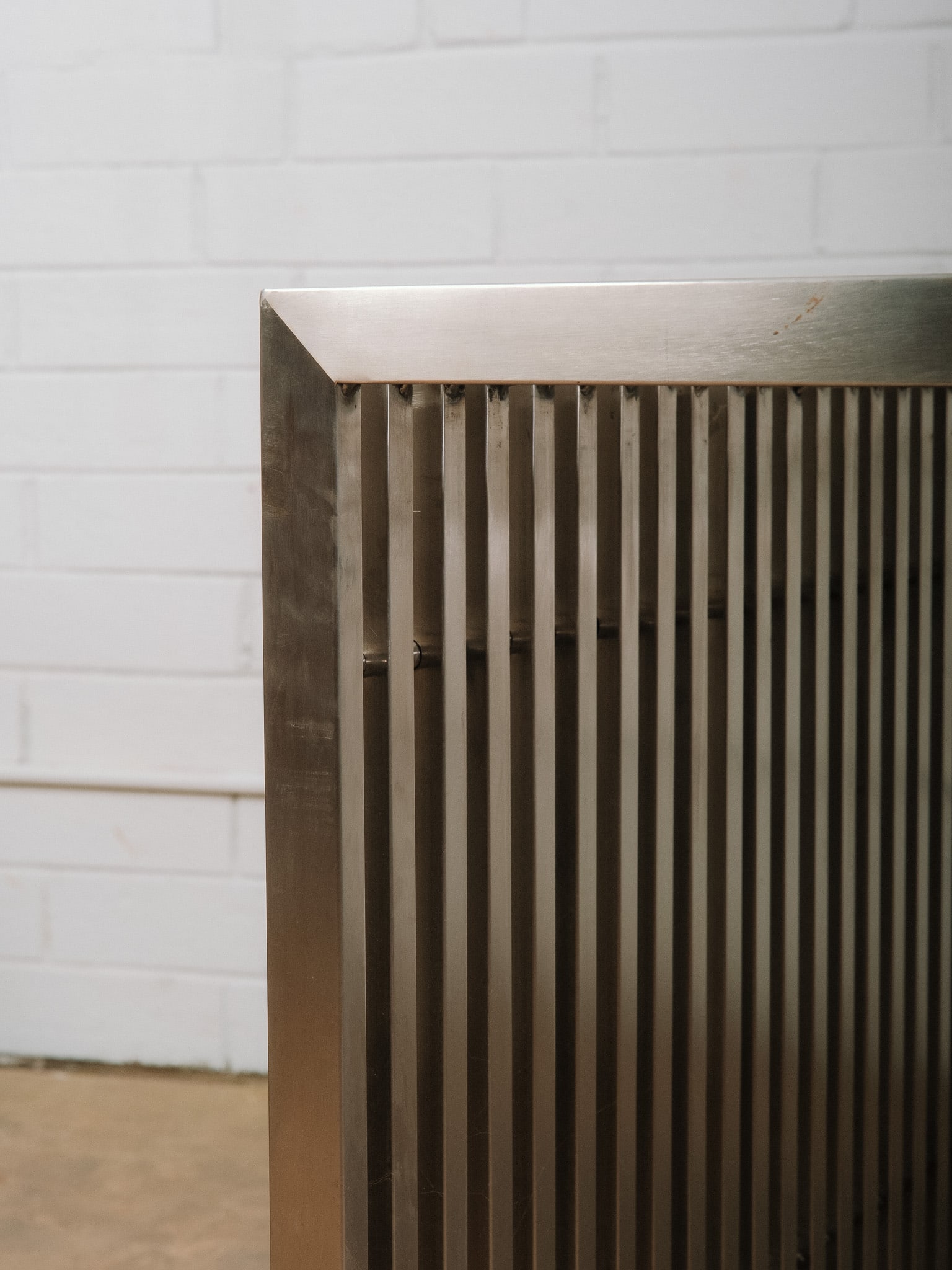 Contemporary Slatted Metal Dining Table - 9