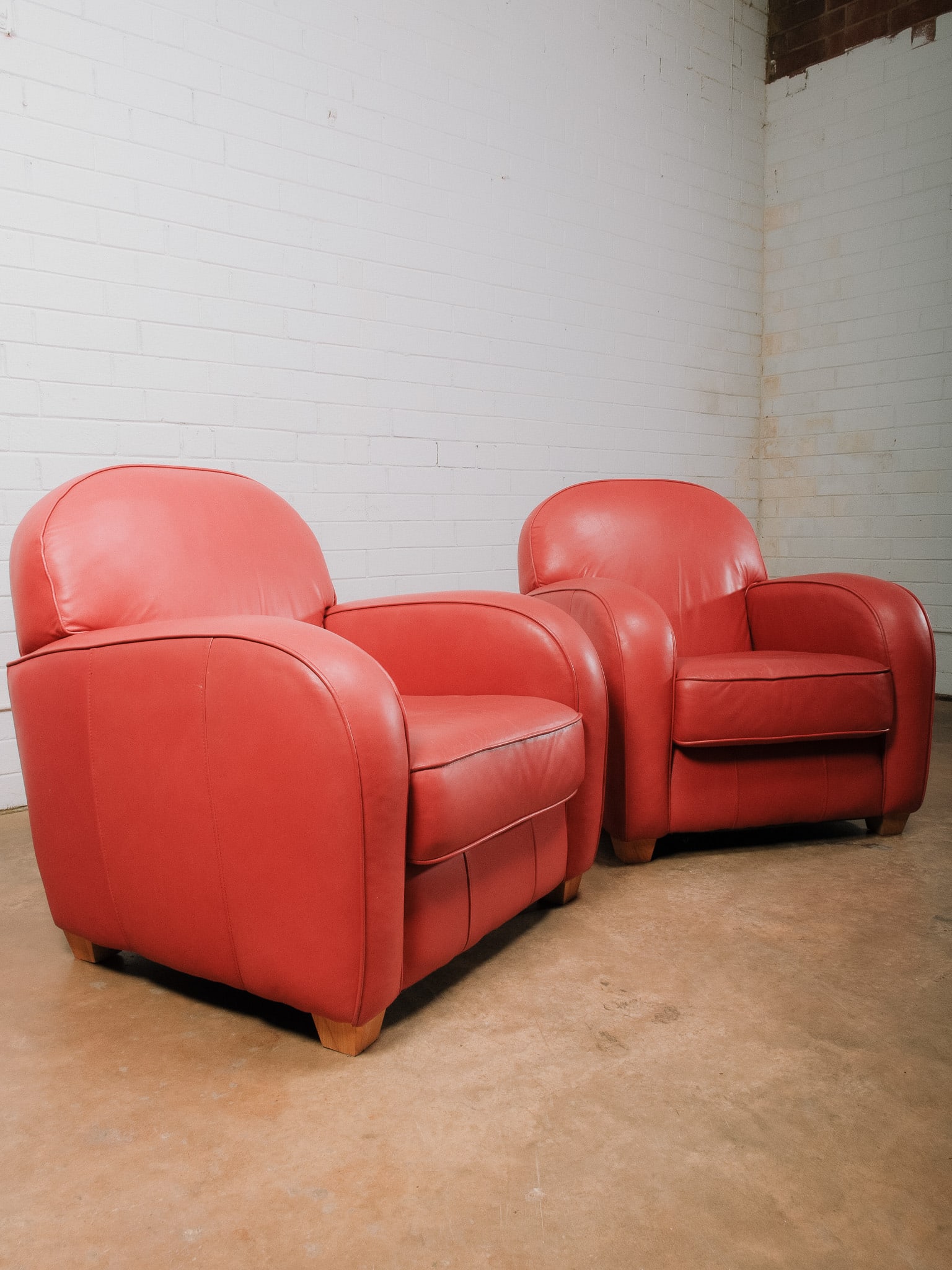 Red Leather Chairs - 3