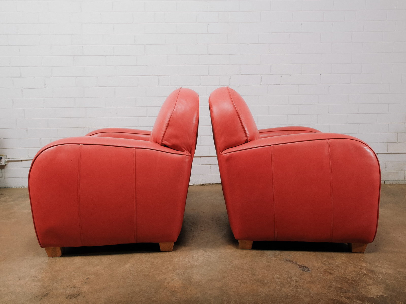 Red Leather Chairs - 4