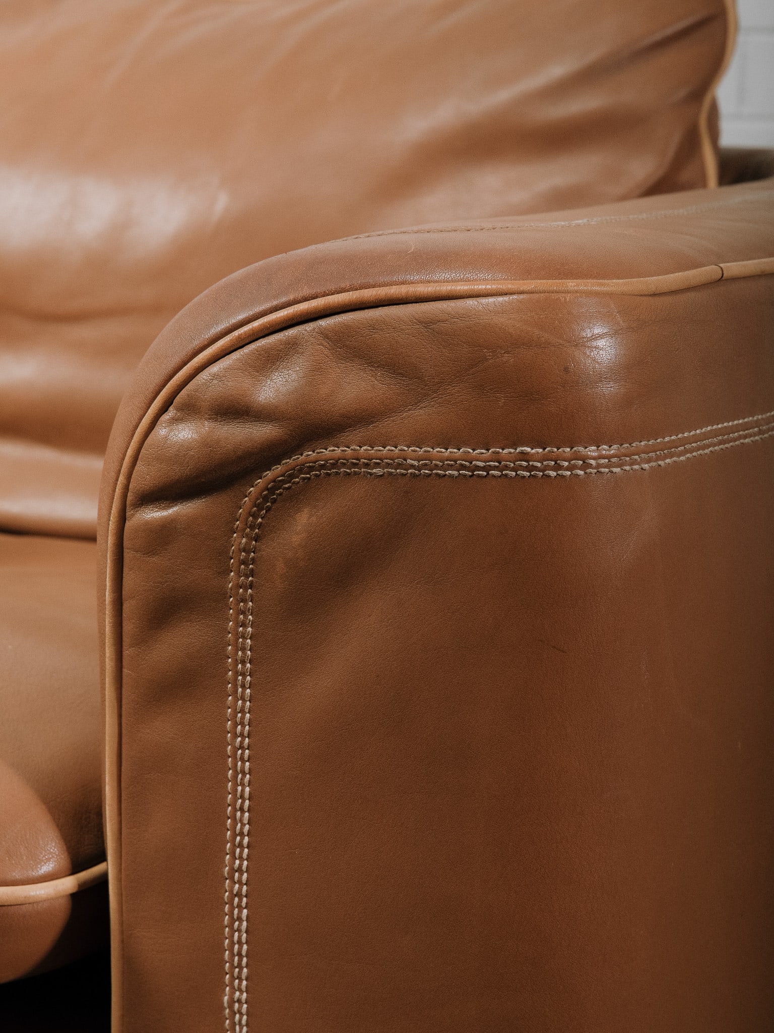 Brown Leather Couch - 11