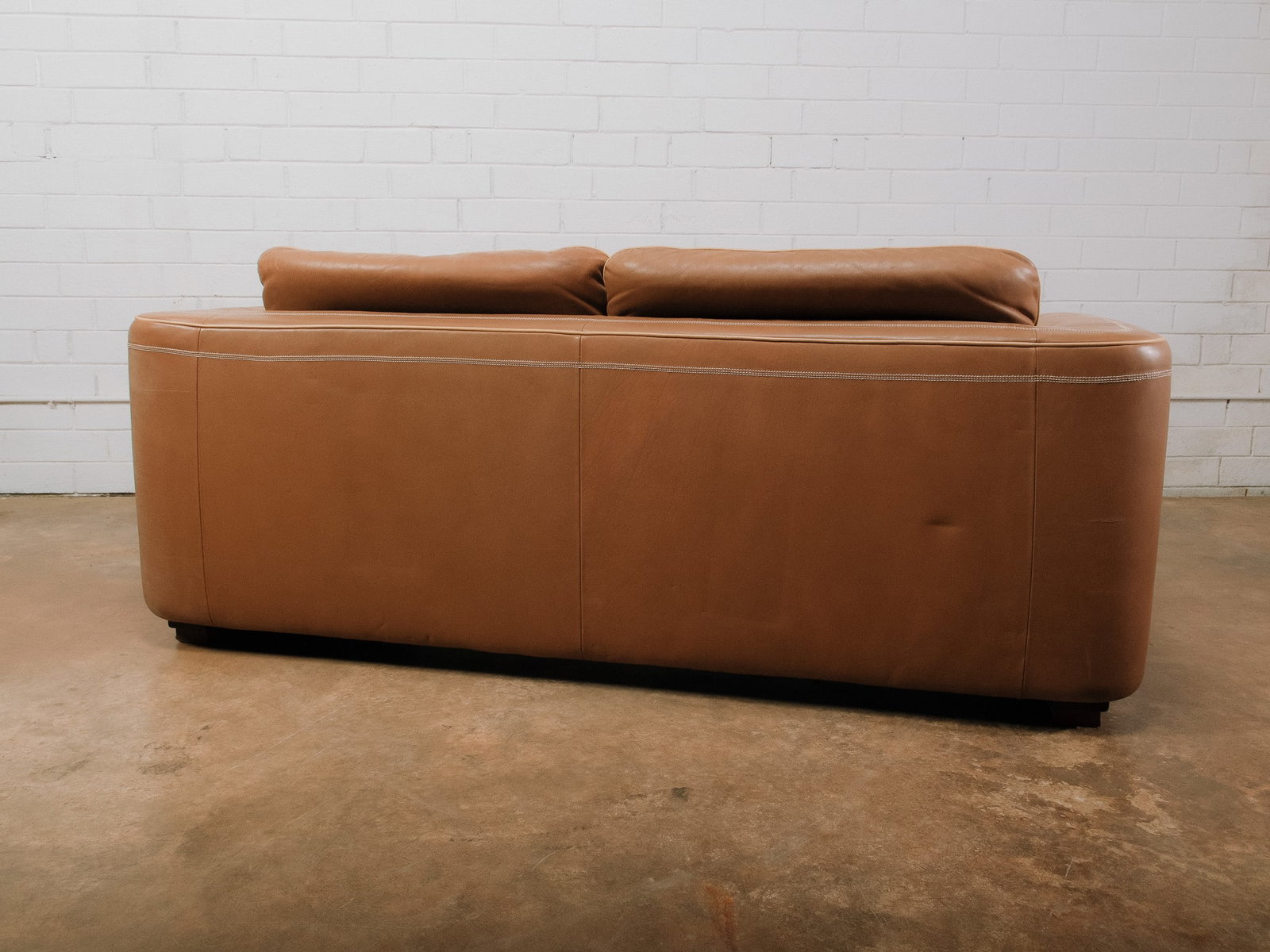 Brown Leather Couch - 4