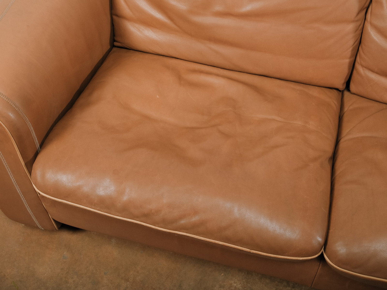 Brown Leather Couch - 8