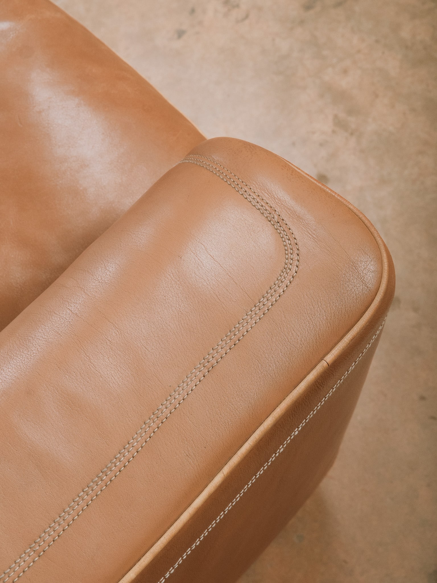 Brown Leather Couch - 9