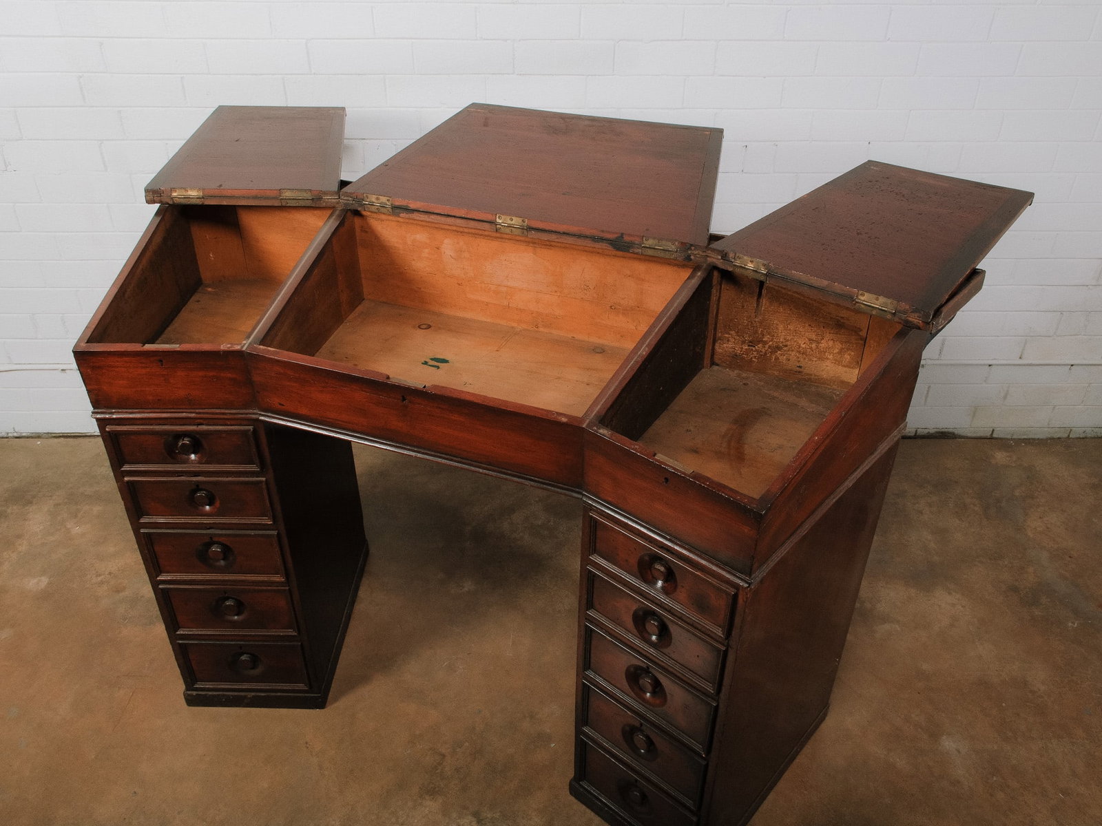 Large Slant-Front Library Writing Desk - 13