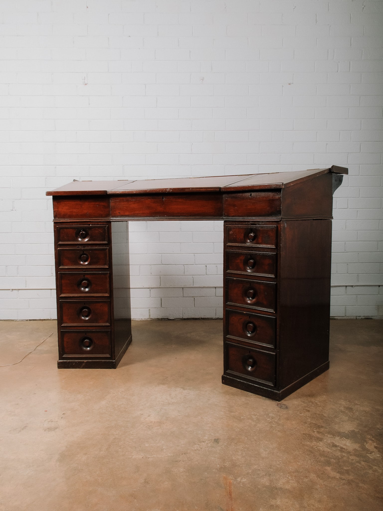 Large Slant-Front Library Writing Desk - 3