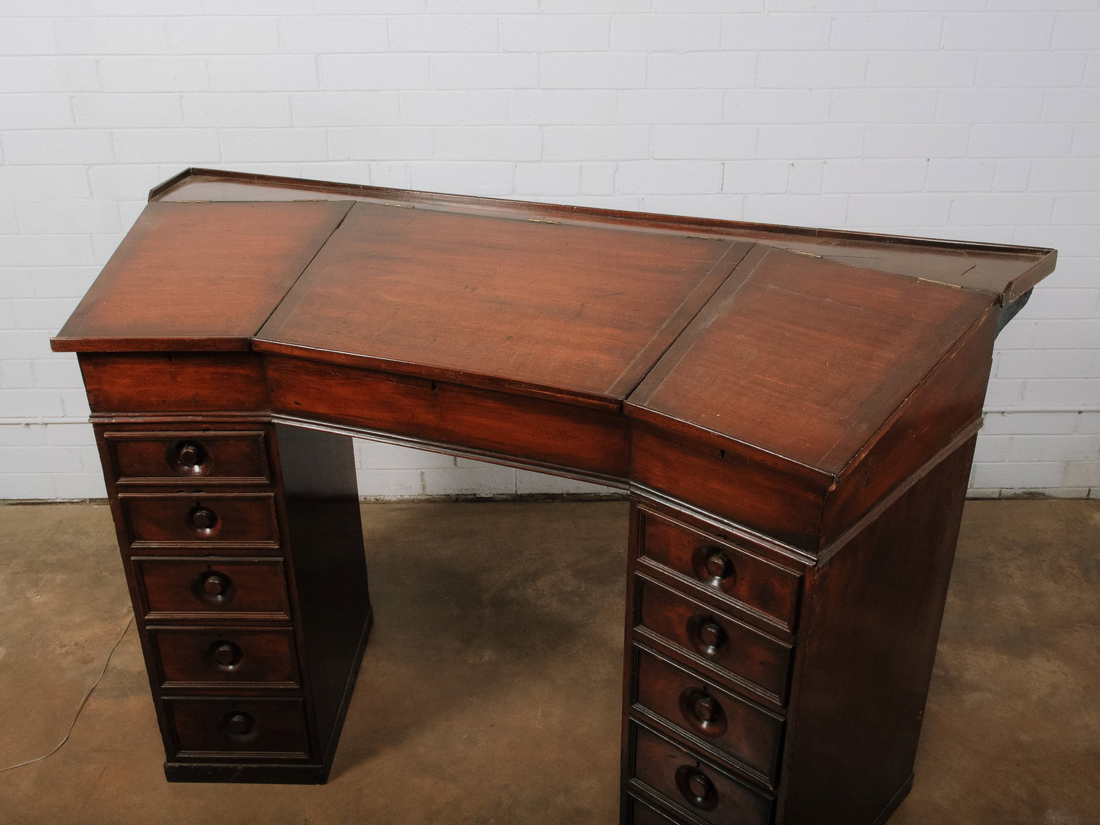 Large Slant-Front Library Writing Desk - 4