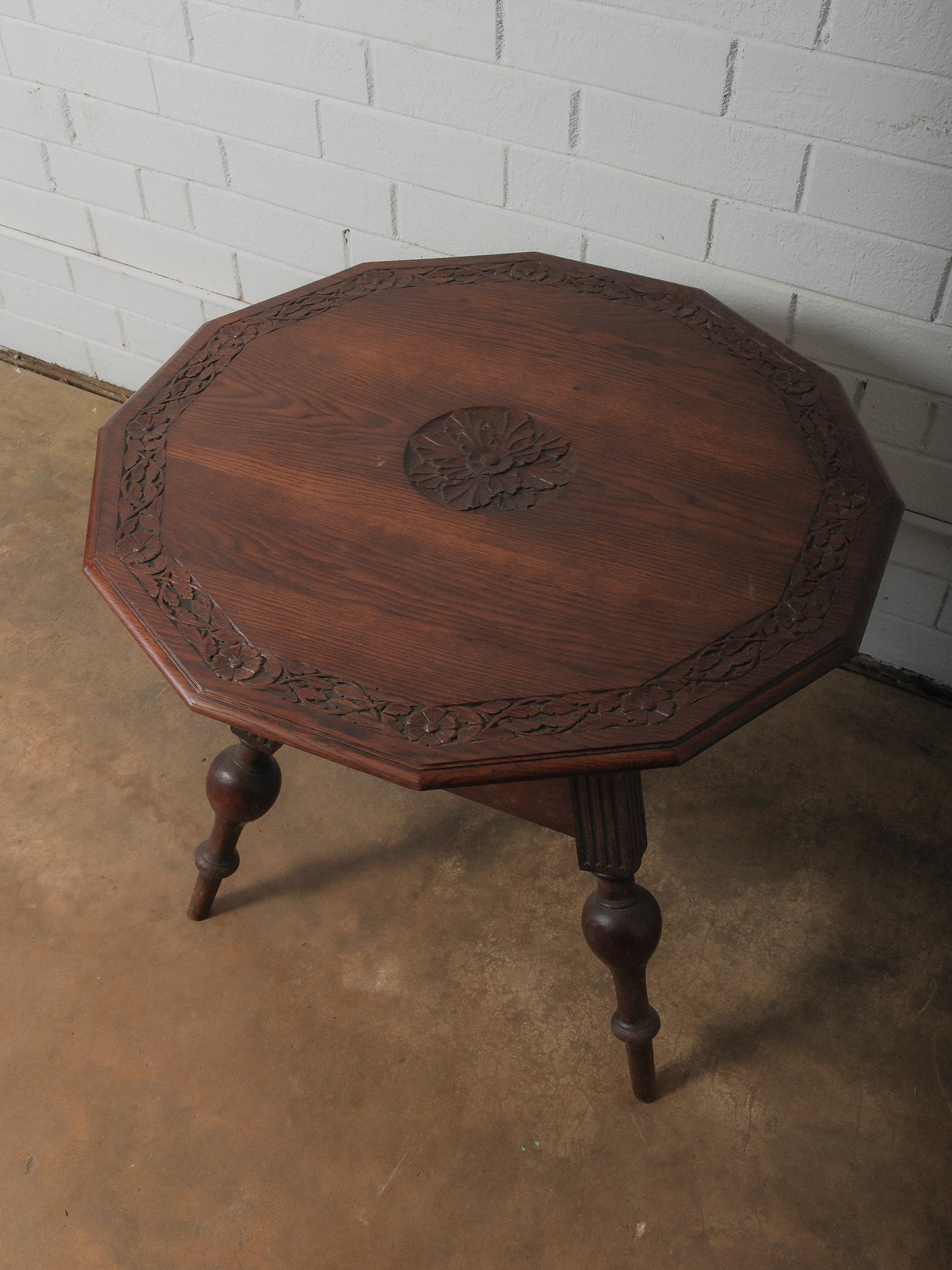 Oak Polygon Gateleg Table - 4
