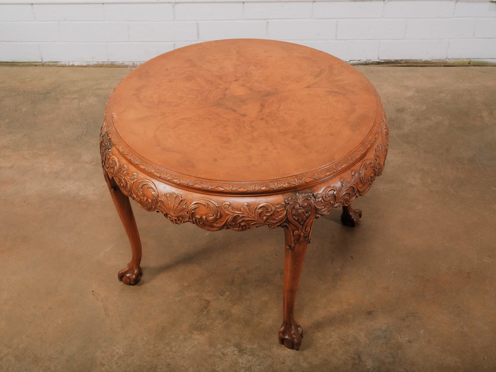 Carved Round Accent Table - 4