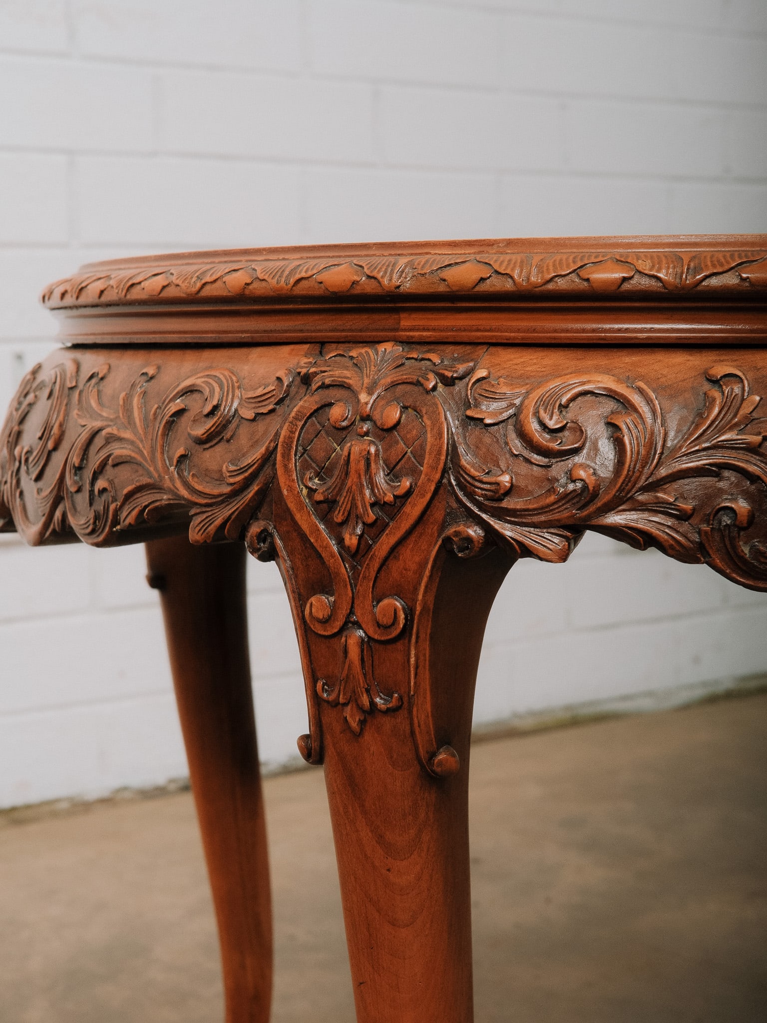 Carved Round Accent Table - 5