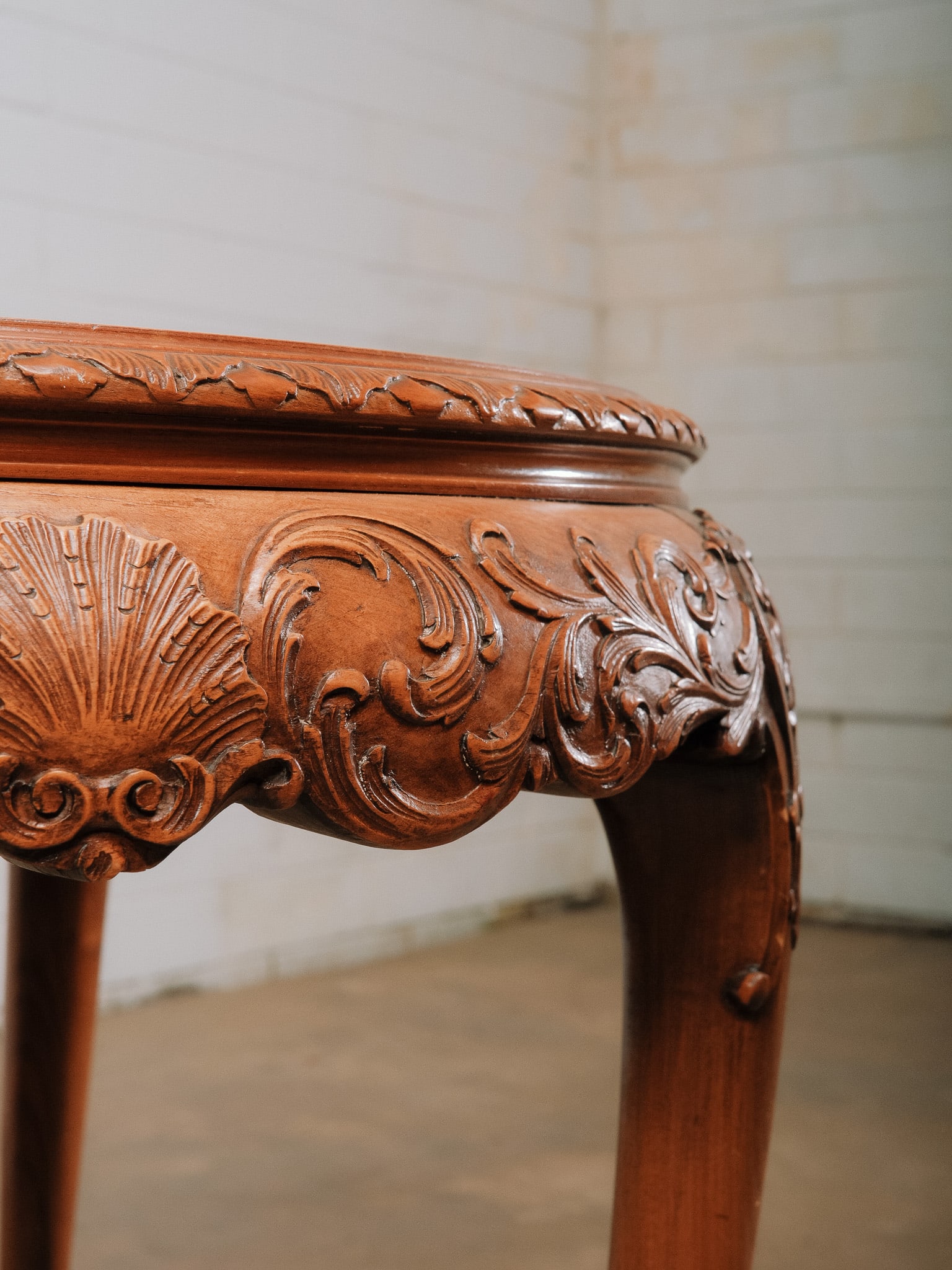 Carved Round Accent Table - 6