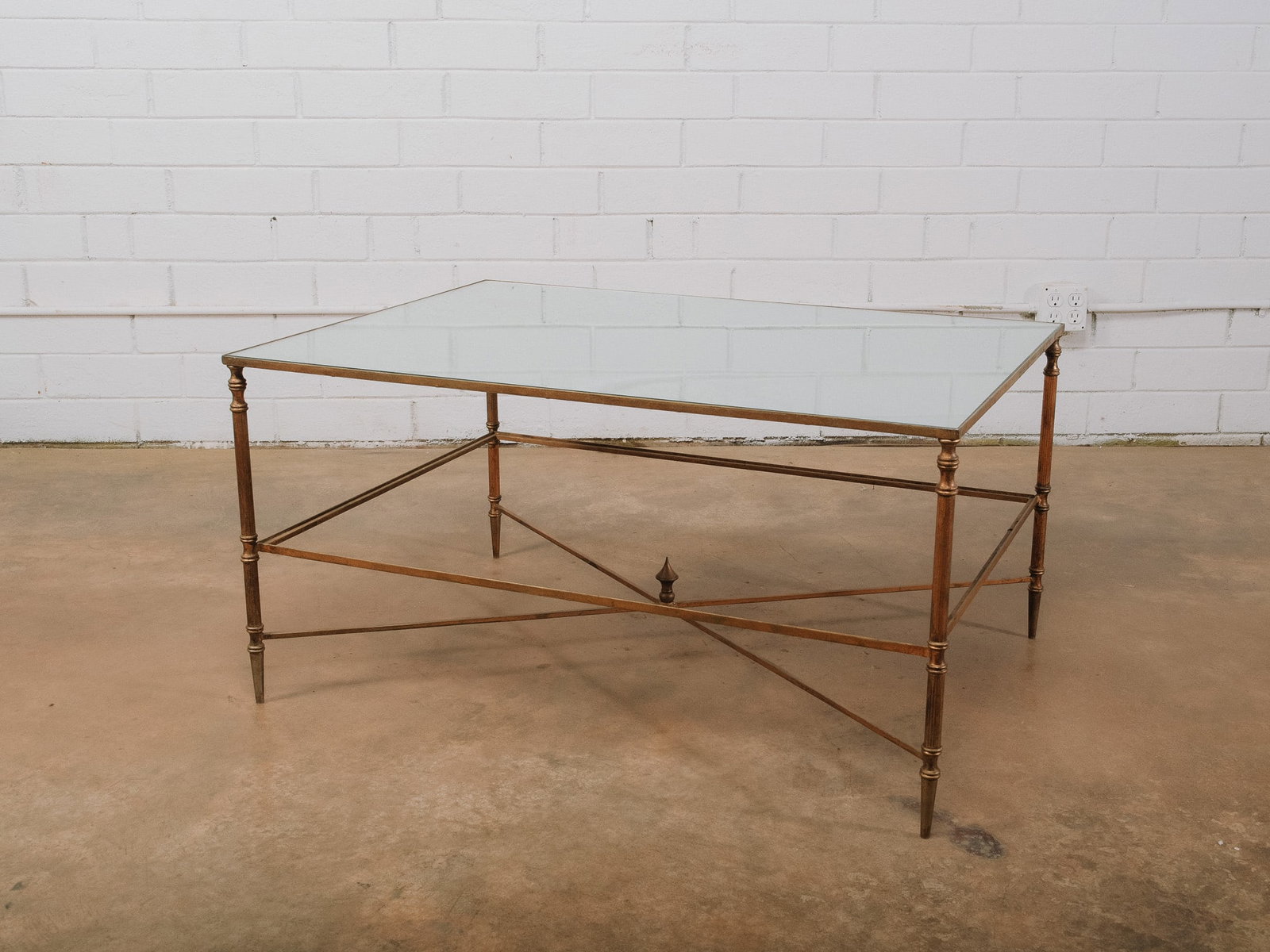 Brass Coffee Table with Mirrored Top (1 of 8)