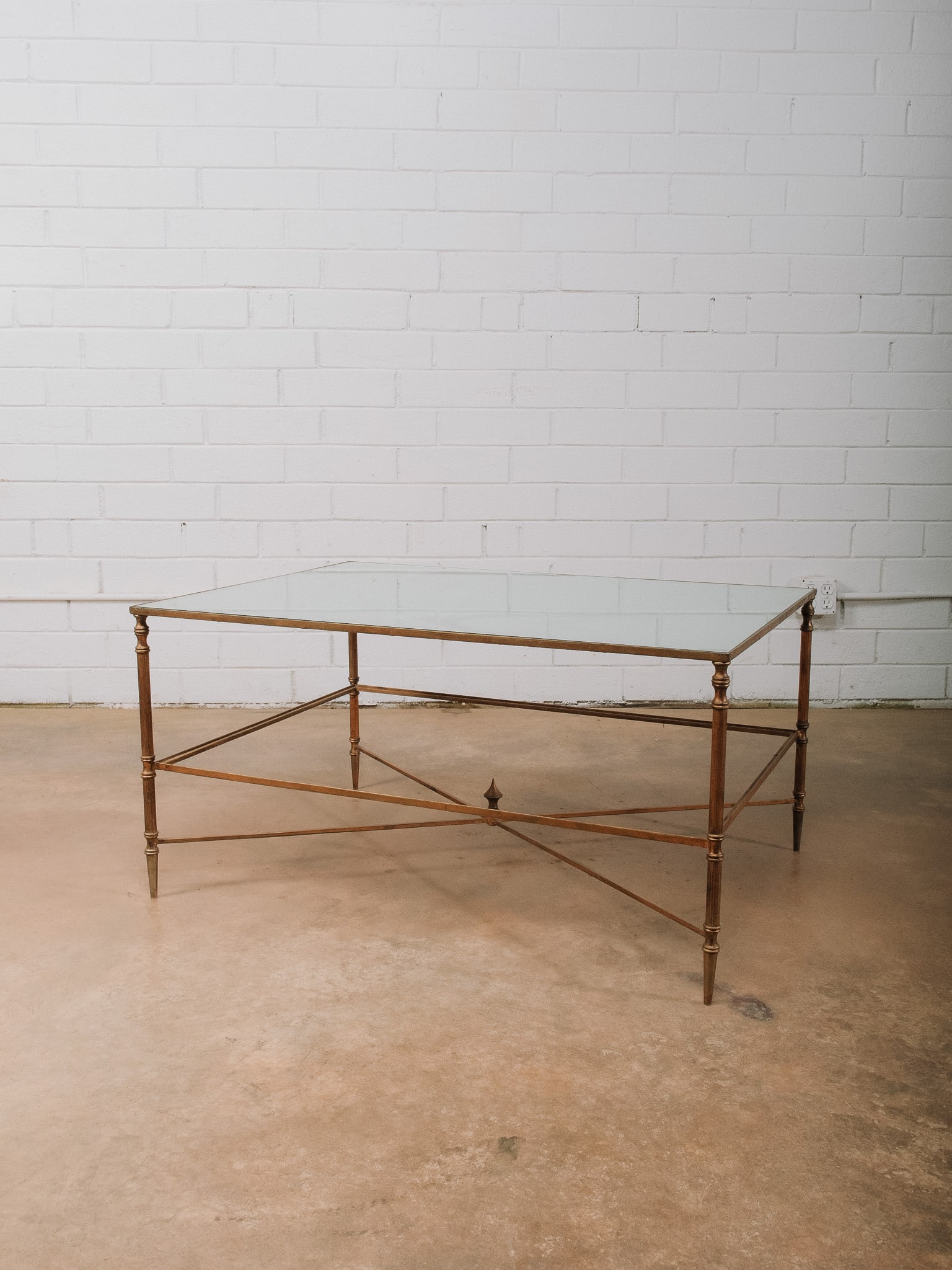 Brass Coffee Table with Mirrored Top - 2
