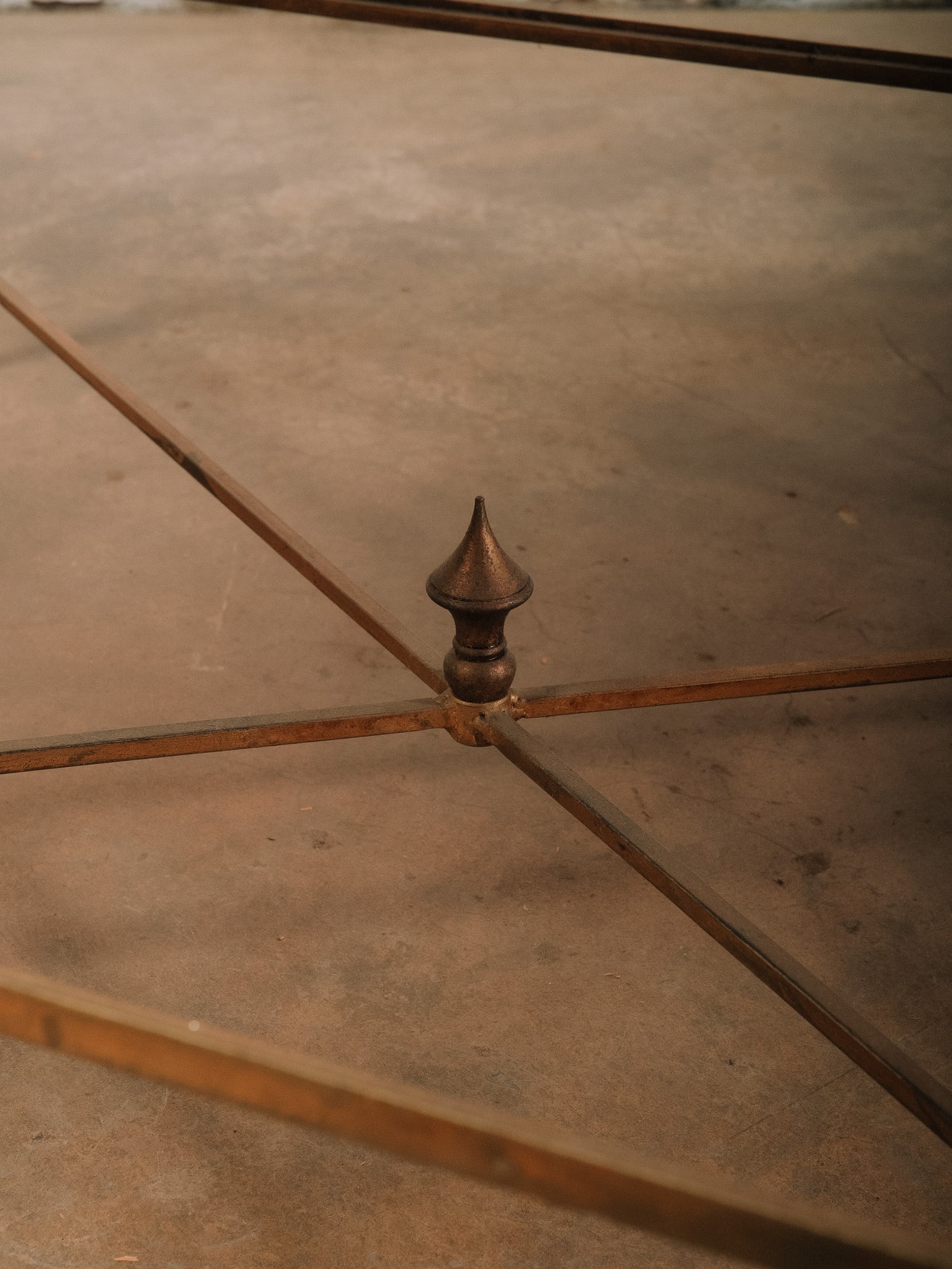 Brass Coffee Table with Mirrored Top - 8