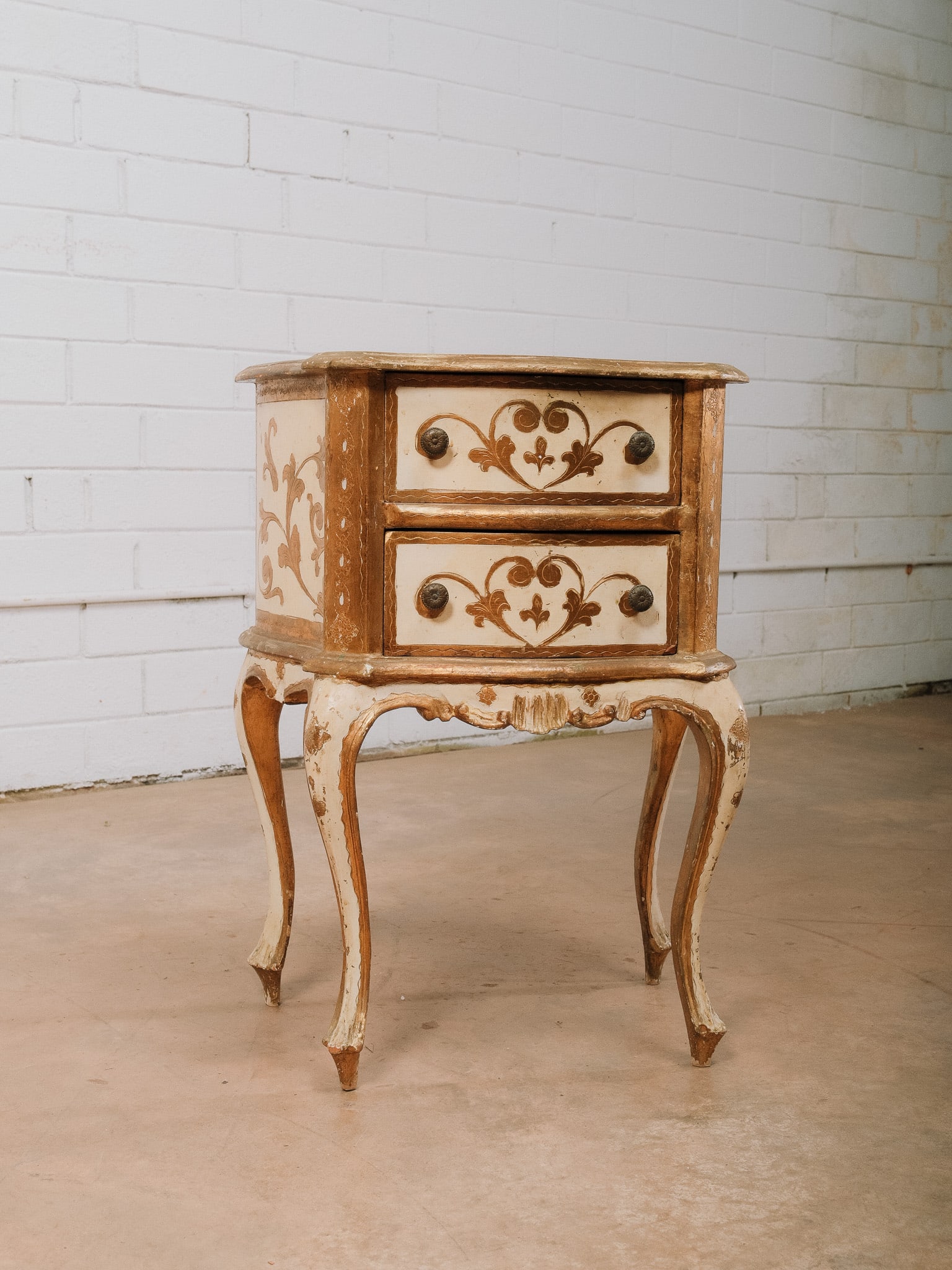 Florentine Painted Two-Drawer Side Table - 2