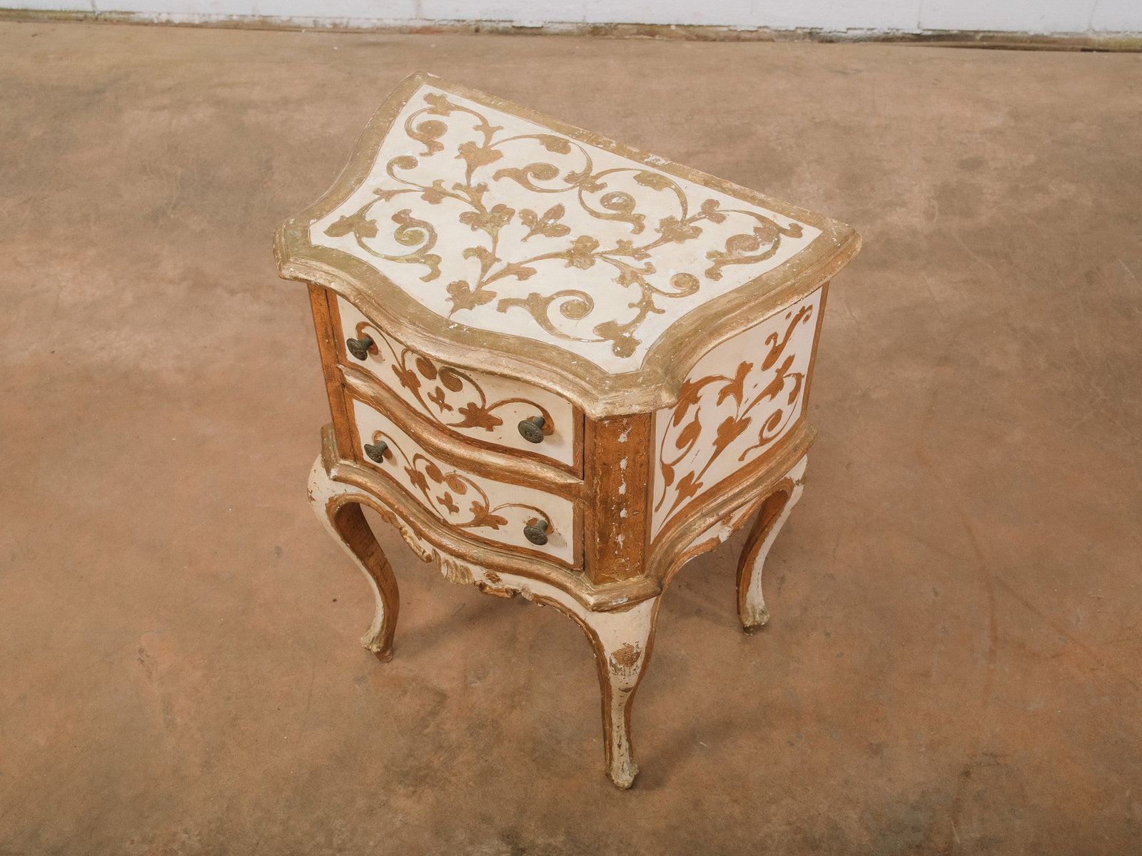 Florentine Painted Two-Drawer Side Table - 3