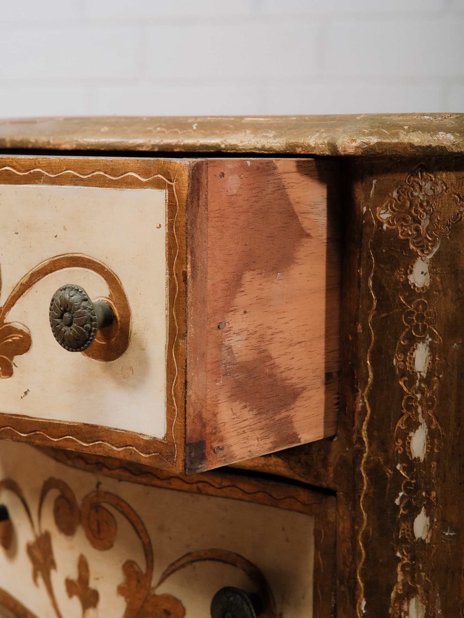 Florentine Painted Two-Drawer Side Table - 4