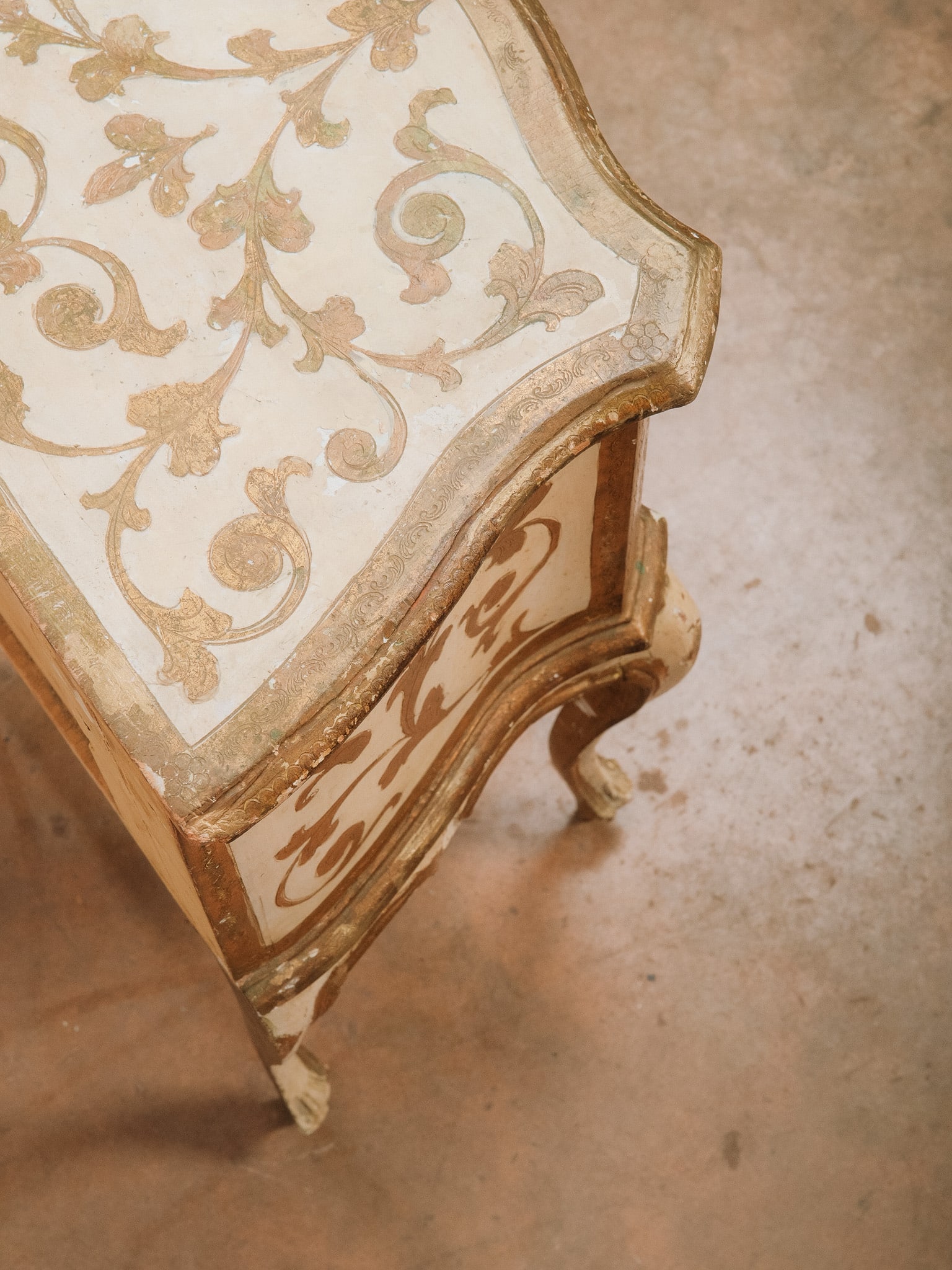Florentine Painted Two-Drawer Side Table - 8