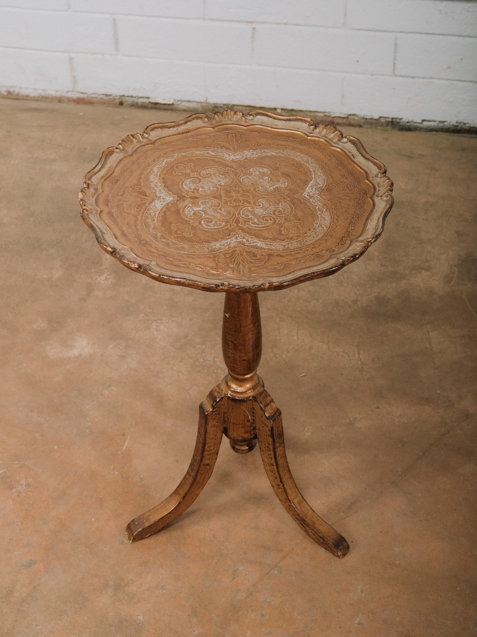 Florentine Style Round Painted Accent Table - 3
