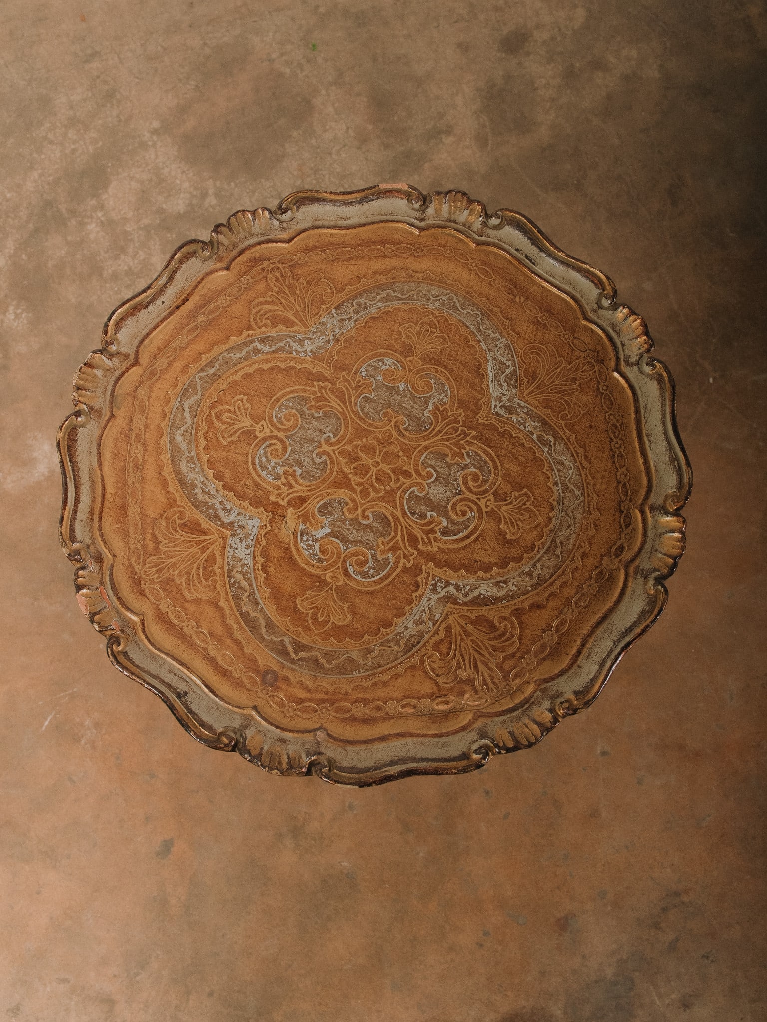Florentine Style Round Painted Accent Table - 6