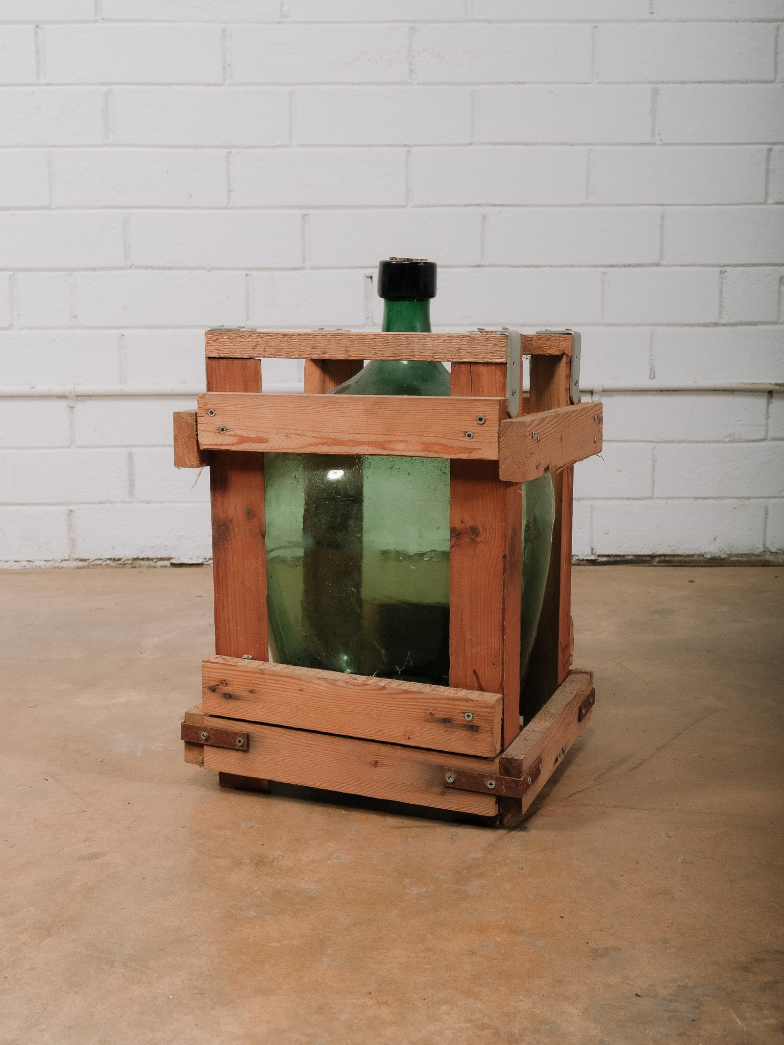 Large Glass Demijohn in Wooden Crate (1 of 6)